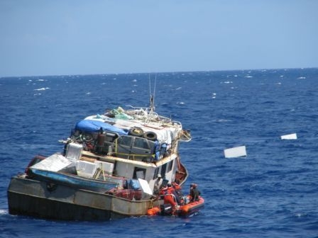 Haitian refugees at sea, Caribbean
