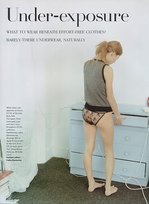 Kate Moss in Under-exposure editorial for British Vogue, photographed by Corinne Day, 1993