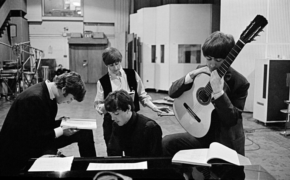 The Beatles at Abbey Road Studios, London, 1964 — David Hurn