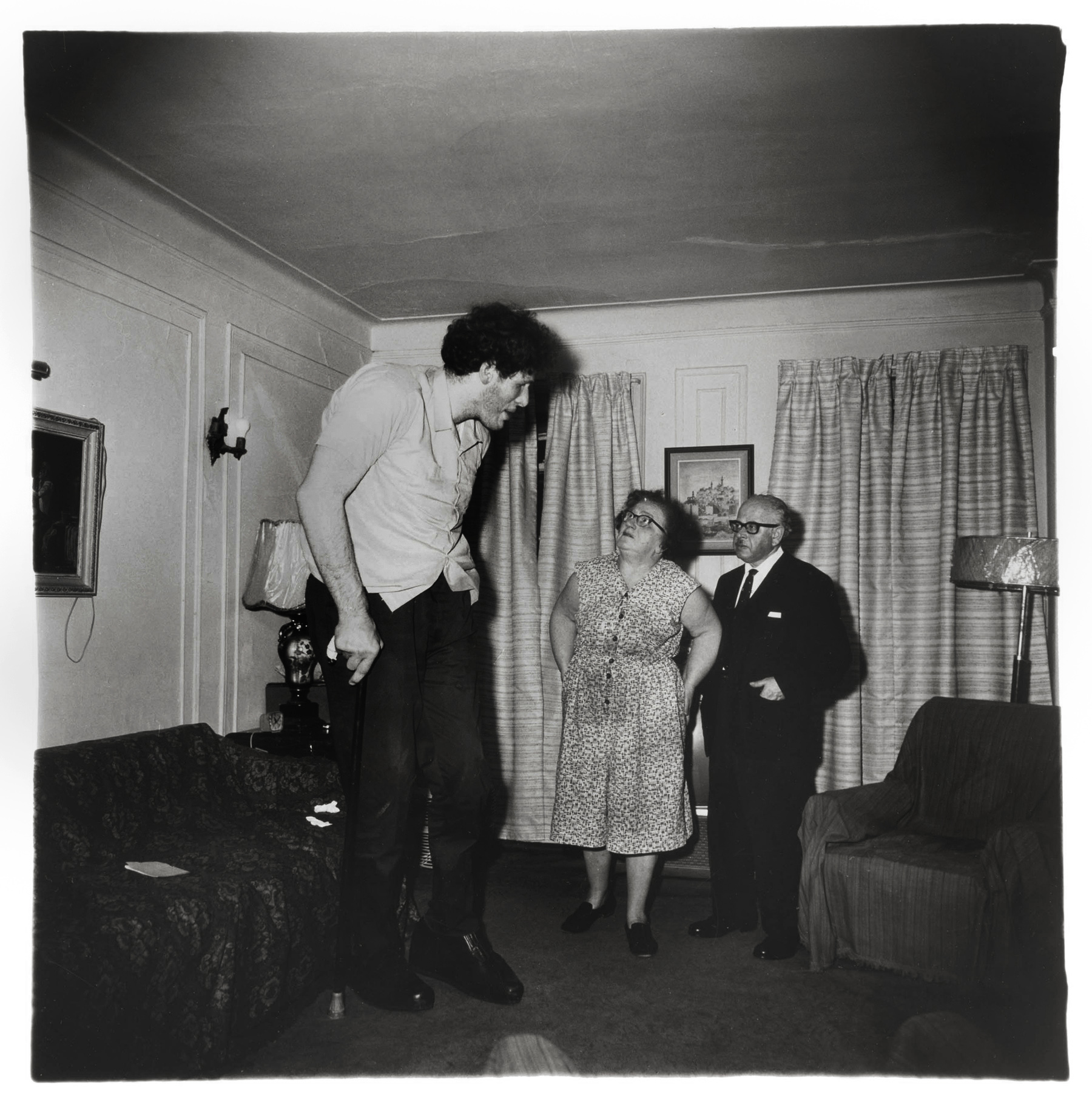 A Jewish Giant at Home with His Parents in the Bronx, New York, 1970