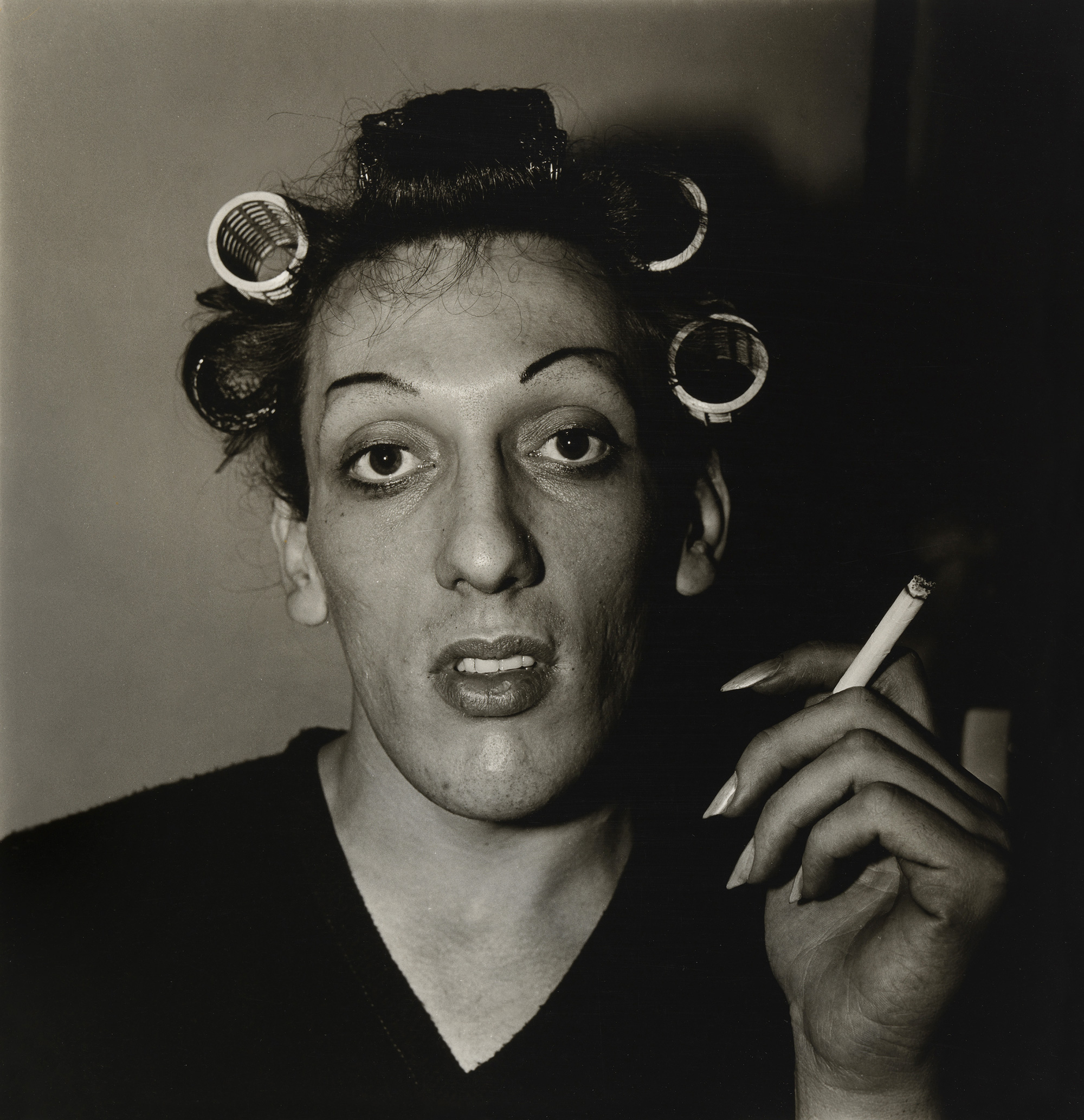A Young Man in Curlers at Home on West 20th Street, New York City, 1966