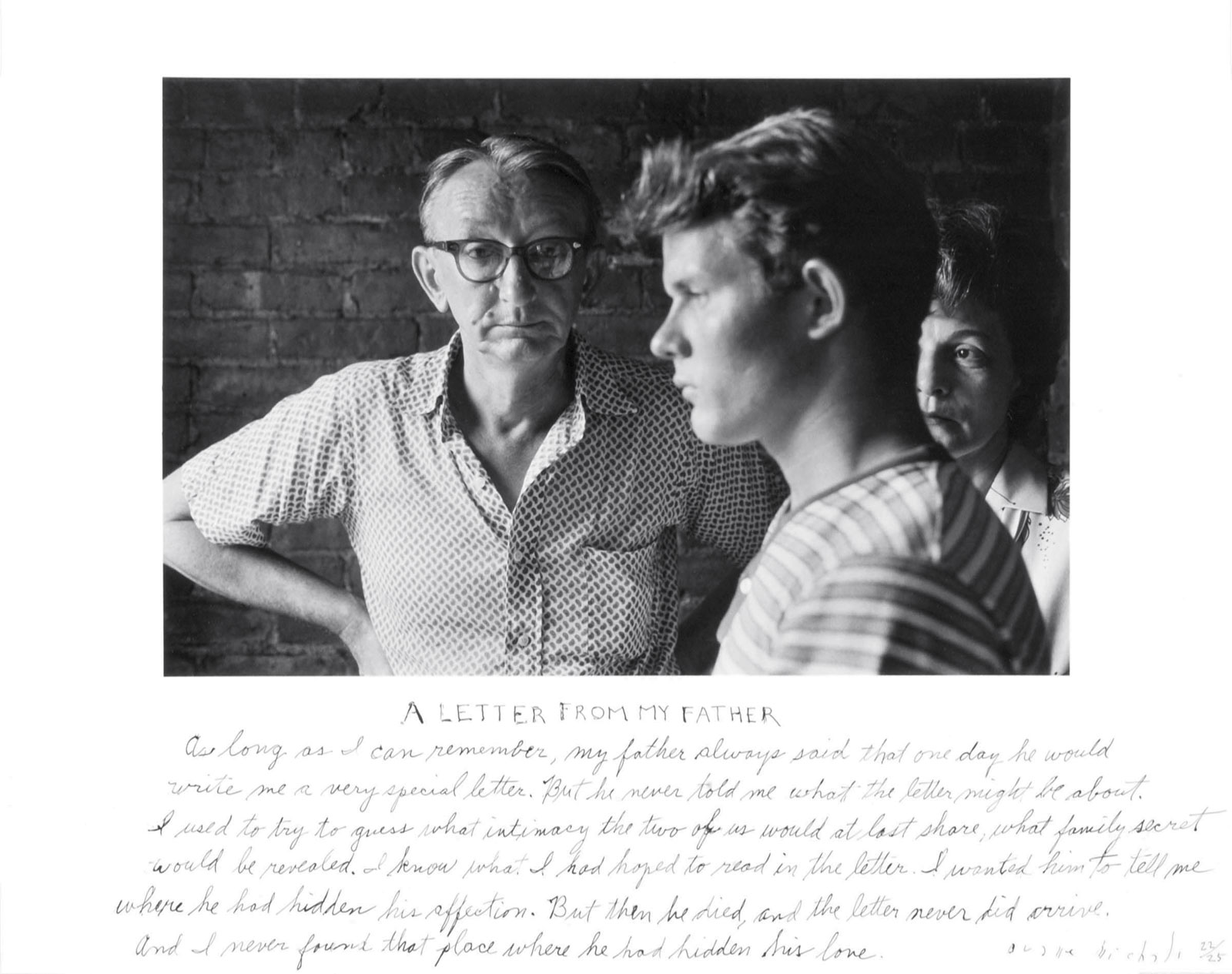 A Letter from My Father — Duane Michals, 1975