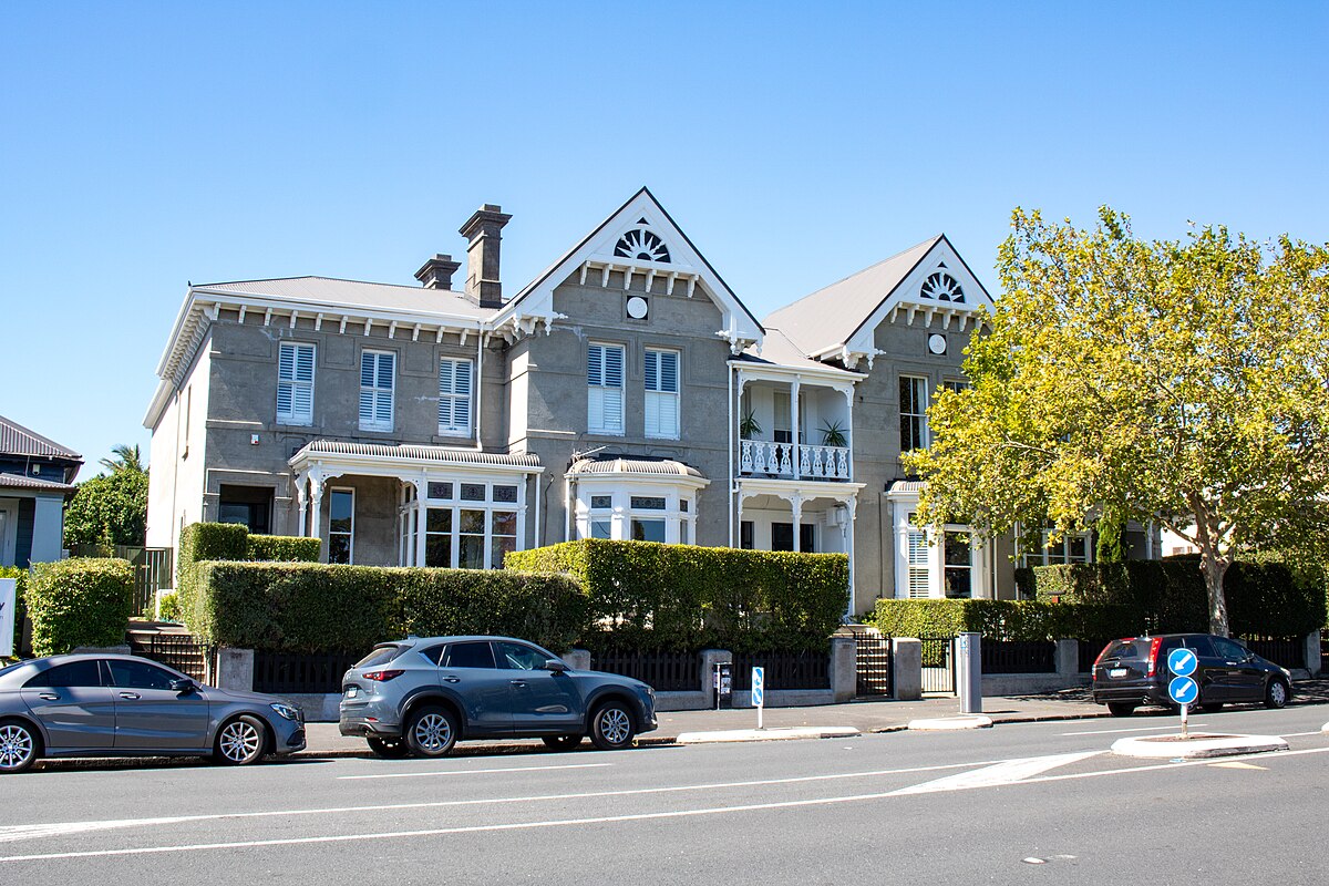 Terrace houses on Ponsonby Road, Auckland — the quiet urban landscape Harvey Benge documented