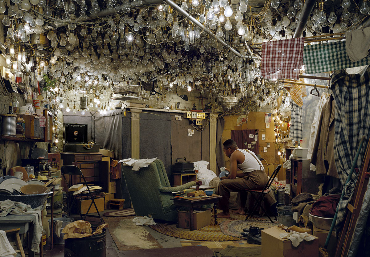 After &lsquo;Invisible Man&rsquo; by Ralph Ellison, the Prologue, Transparency in lightbox, 1999&ndash;2001 — Jeff Wall