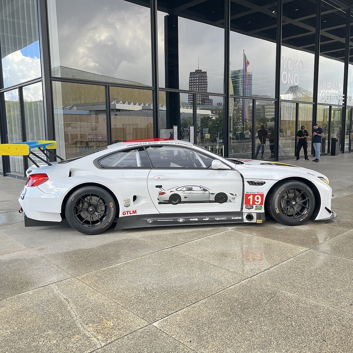 BMW M6 GTLM Art Car designed by John Baldessari, displayed at the Neue Nationalgalerie, Berlin