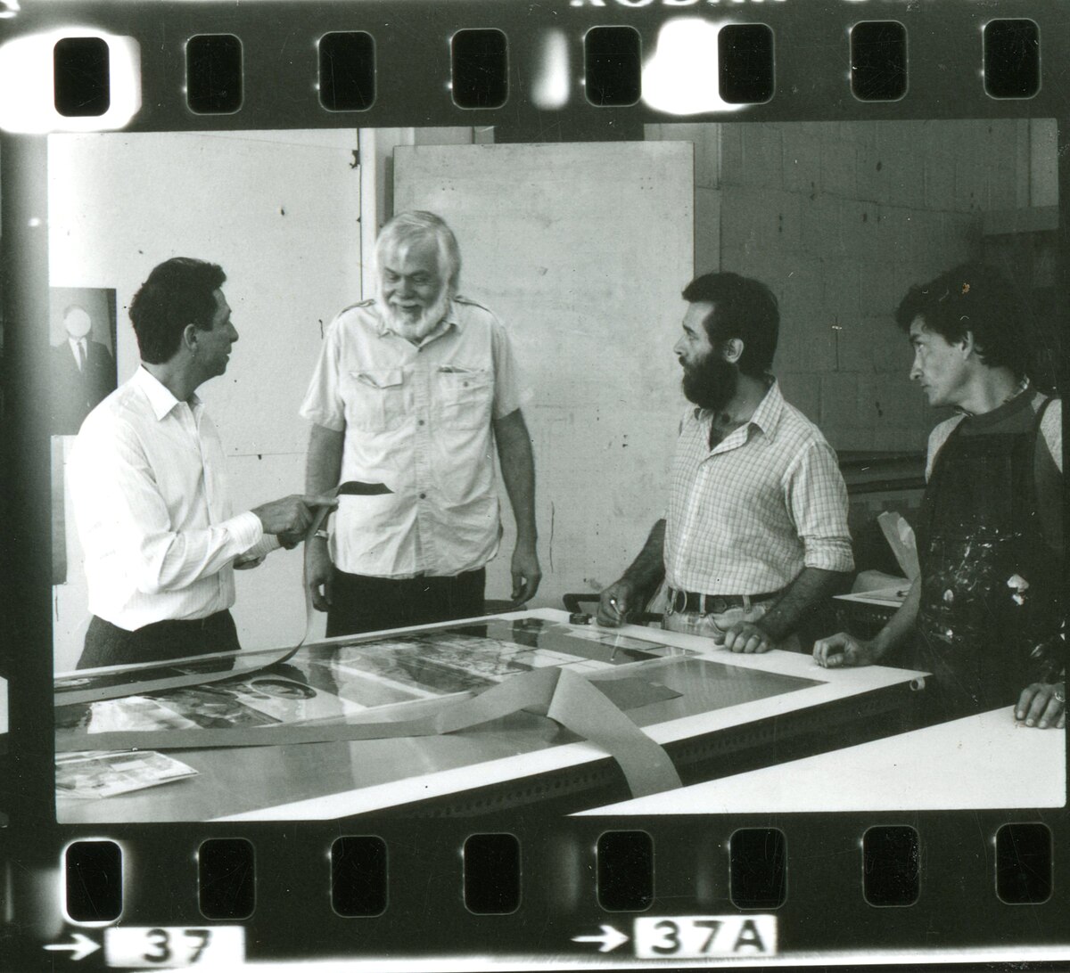 John Baldessari working with Jean Milant and other artists at Cirrus Editions, 1971