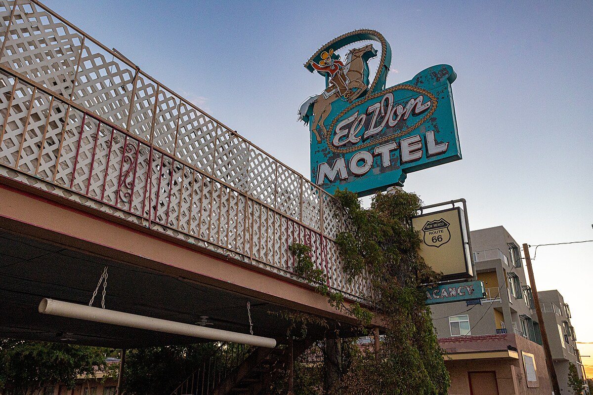 El Don Motel neon sign on Route 66, Albuquerque, New Mexico