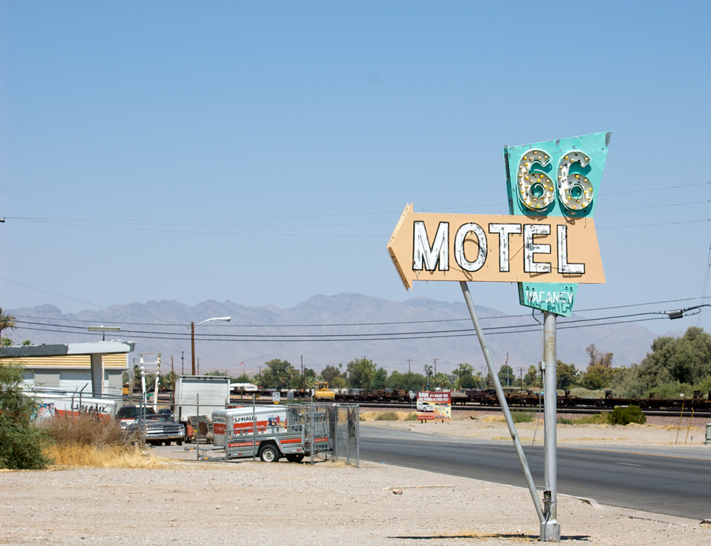 Route 66 Motel neon sign, Needles, California