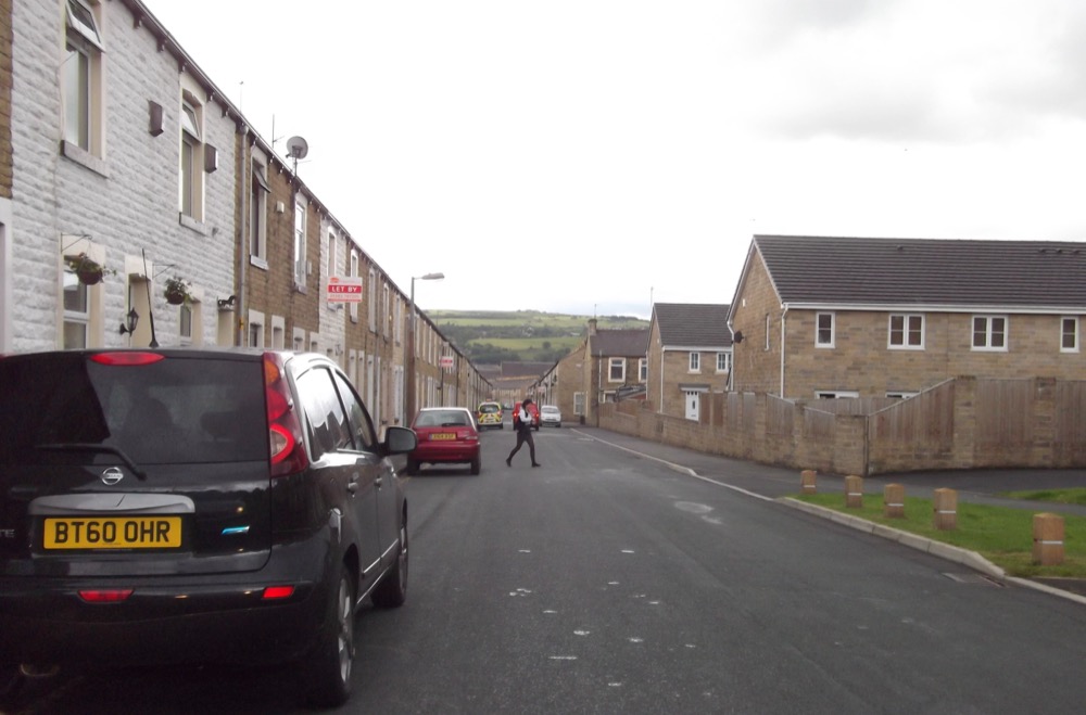 Terraced houses on Leyland Road, Burnley, Lancashire