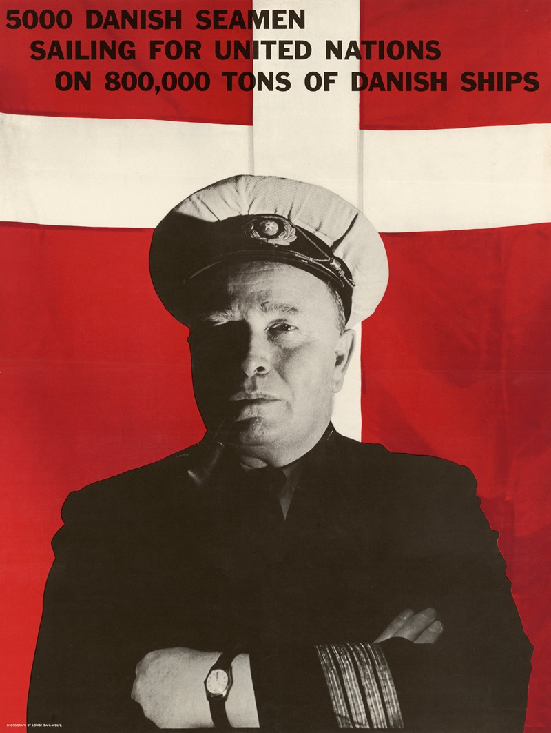 5000 Danish Seamen Sailing for United Nations, WWII propaganda poster designed by Louise Dahl-Wolfe, c. 1942-1945