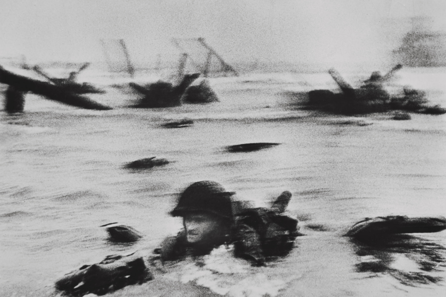 Omaha Beach, First Wave by Robert Capa