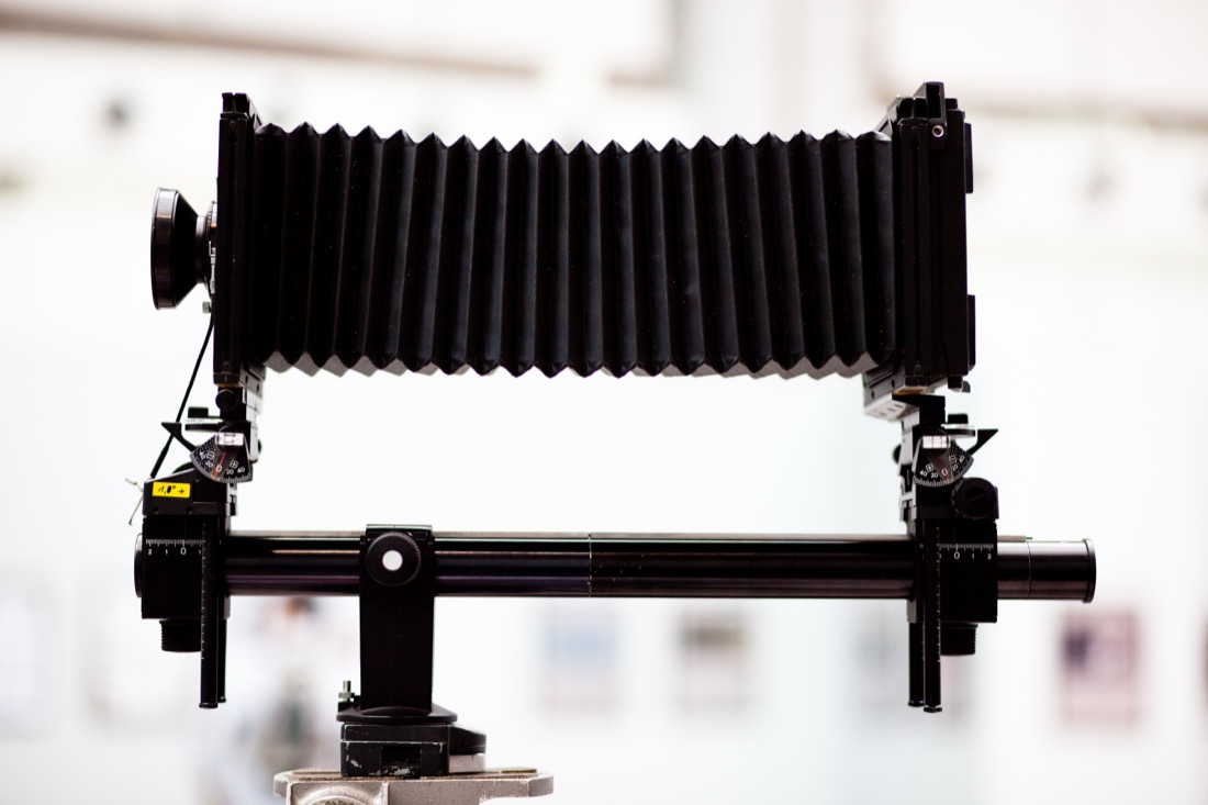 Large format camera used in colour photography