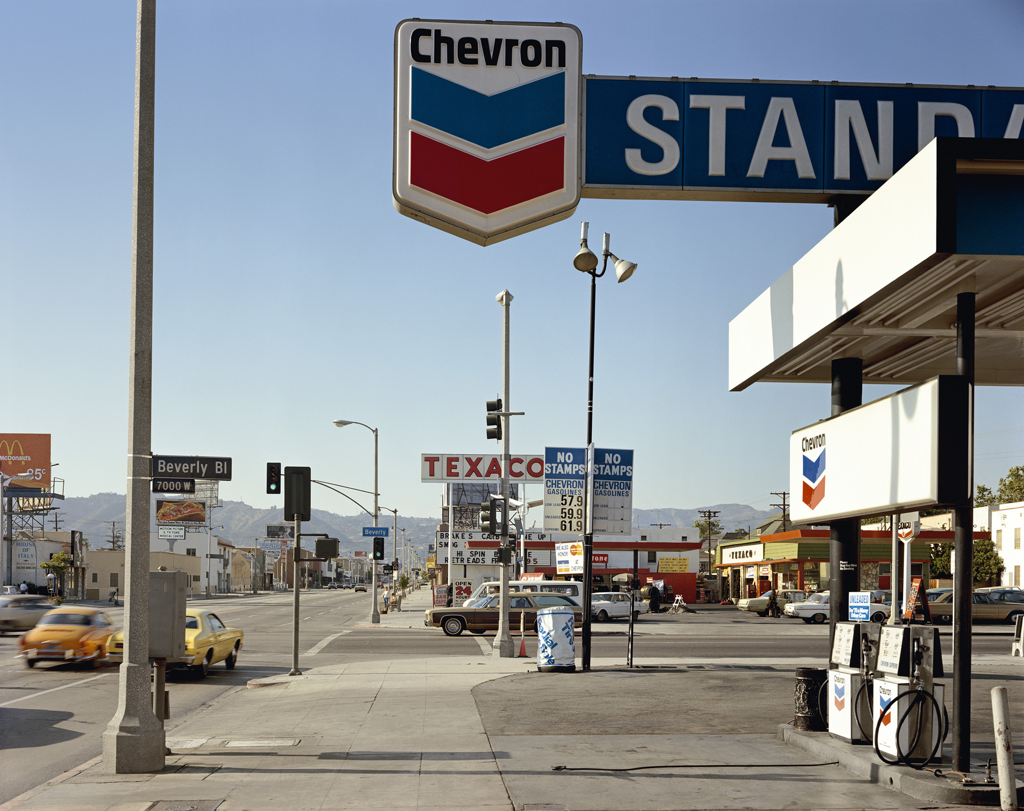 Beverly Boulevard and La Brea Avenue, Los Angeles, California, June 21, 1975 — Stephen Shore