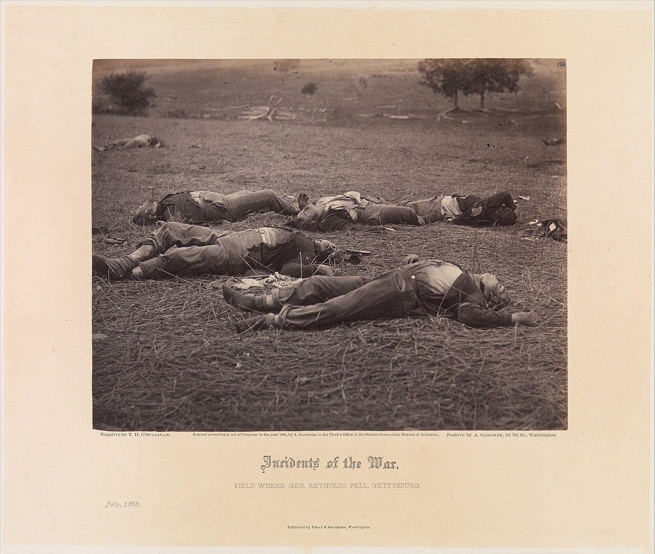 Field Where General Reynolds Fell, Gettysburg, July 1863 — Timothy H. O'Sullivan