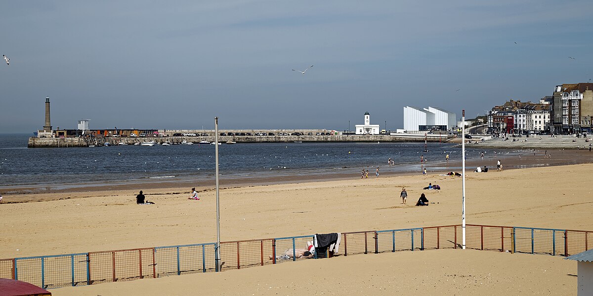 Bay and beach with jetty, Margate, Kent