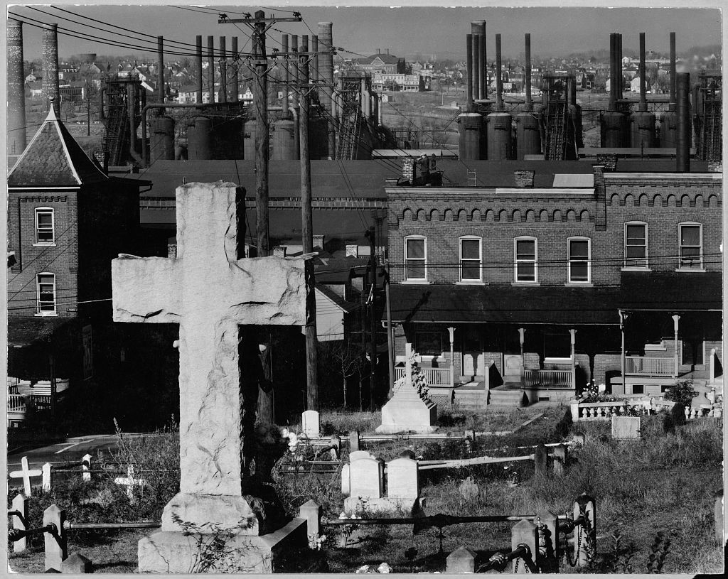 Graveyard, Houses, and Steel Mill, Bethlehem, Pennsylvania, 1935 — Walker Evans